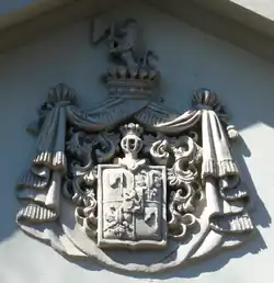 Coat of Arms of the Ossoliński family on the Church of St. Anthony of Padua, in Warsaw