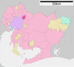 Location of Owariasahi in Aichi Prefecture