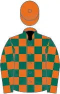 Orange and Dark Green check, Orange cap