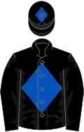 Black, royal blue diamond, royal blue diamond on cap