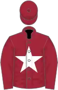 Maroon, white star on body