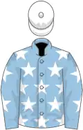 LIGHT BLUE, white stars, white cap