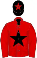 Red, black star, black cap, red star