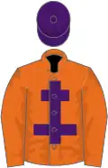 Orange, purple cross of lorraine, purple cap