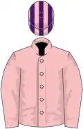 Pink, purple striped cap