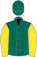 Dark green, yellow sleeves