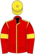 Red, yellow seams, armlets and cap