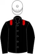 Black, red epaulets, white cap