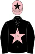 Black, pink star, black sleeves, pink cap, black star