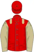 Red, beige epaulets and sleeves