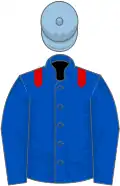 Royal blue, red epaulets, light blue cap