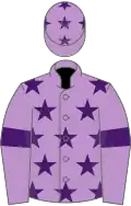 Mauve, purple stars, armlets and stars on cap