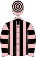PINK and BLACK STRIPES, hooped sleeves and cap