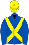 Royal blue, lemon cross-belts and cap