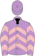 Mauve, pink chevrons, mauve cap