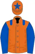 Orange, royal blue epaulets, sleeves and star on cap