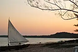 Sunset on a beach in Japaratinga