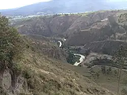 A panorama of the cutuchi river canyon
