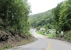 PA 879 westbound entering Shawville