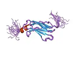 1ujt: Solution structure of the second fibronectin Type III domain of human KIAA1568 protein
