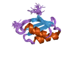 1yjt: Solution structure of the Cu(I) form of the sixth soluble domain A69P mutant of Menkes protein