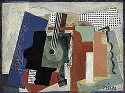 Pablo Picasso, 1916, Still-life with Door, Guitar and Bottles, oil on canvas, 152.4 × 205.7&nbsp;cm, Statens Museum for Kunst, Copenhagen