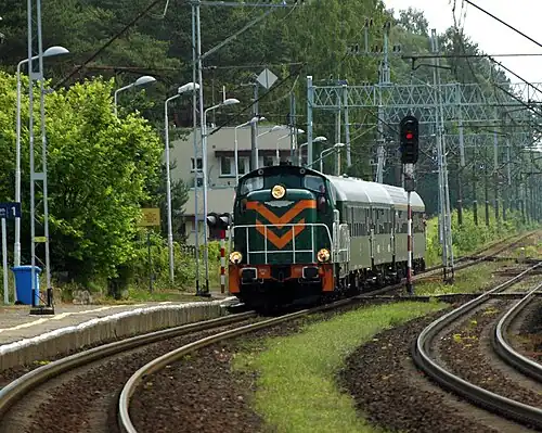 Photo of a PKP class SM42 train and Parłówko railway station