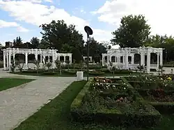 White pergolas in Roses Park