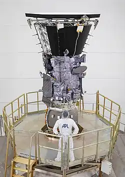 Parker Solar Probe mated to its third stage rocket motor