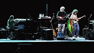 Pat Metheny Group at Umbria Jazz 2010. Lyle Mays (left), Steve Rodby (middle) and Pat Metheny (right)