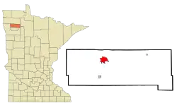Location of the city of Thief River Falls within Pennington County, Minnesota