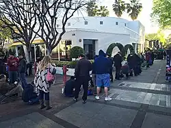 Customers waiting to purchase the Tesla 3 in Walnut Creek, California