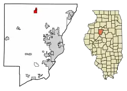 Location of Princeville in Peoria County, Illinois.