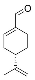 Skeletal formula of perillaldehyde