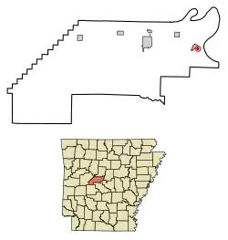 Location of Fourche in Perry County, Arkansas.