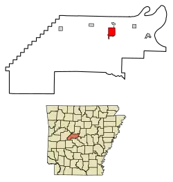 Location of Perryville in Perry County, Arkansas