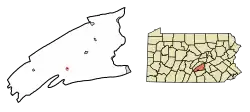 Location of Landisburg in Perry County, Pennsylvania.