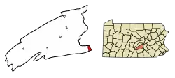Location of Marysville in Perry County, Pennsylvania.