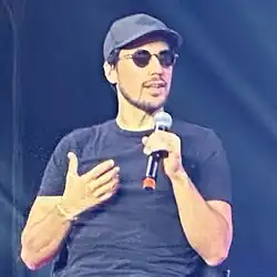 Peter Gadiot on stage at Torino Comics (13 April 2024)