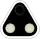 Triangle with a black base and two horizontal white lights