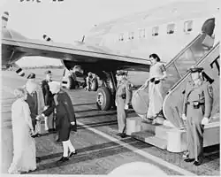 Nehru being received at the Washington National Airport by the President Harry S. Truman, 11 October 1949