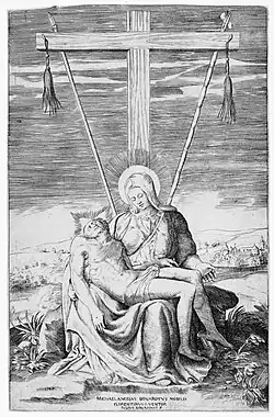 The Pietà by Giulio Bonasone after Michelangelo's sculpture