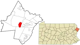 Location in Pike County and the state of Pennsylvania.