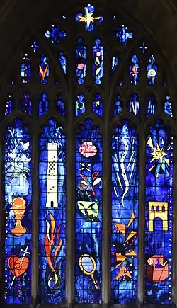 North east chapel window by John Piper and Patrick Reyntiens (1963-1968)