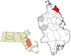 Location in Plymouth County in Massachusetts