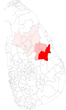 Location of Polonnaruwa