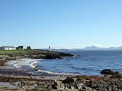 Looking north from Port Charlotte across the loch to Jura