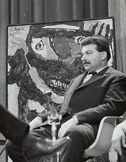 'Portrait of Appel with his painting', 1954