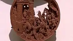 Prayer bead with the Crucifixion and Jesus before Pilate, interior view. Metropolitan Museum of Art, New York.