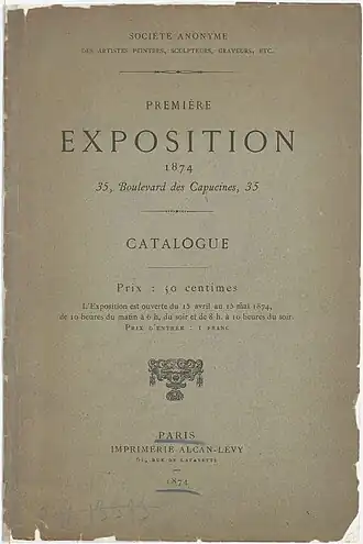Catalogue cover from the First Impressionist Exhibition, 1874